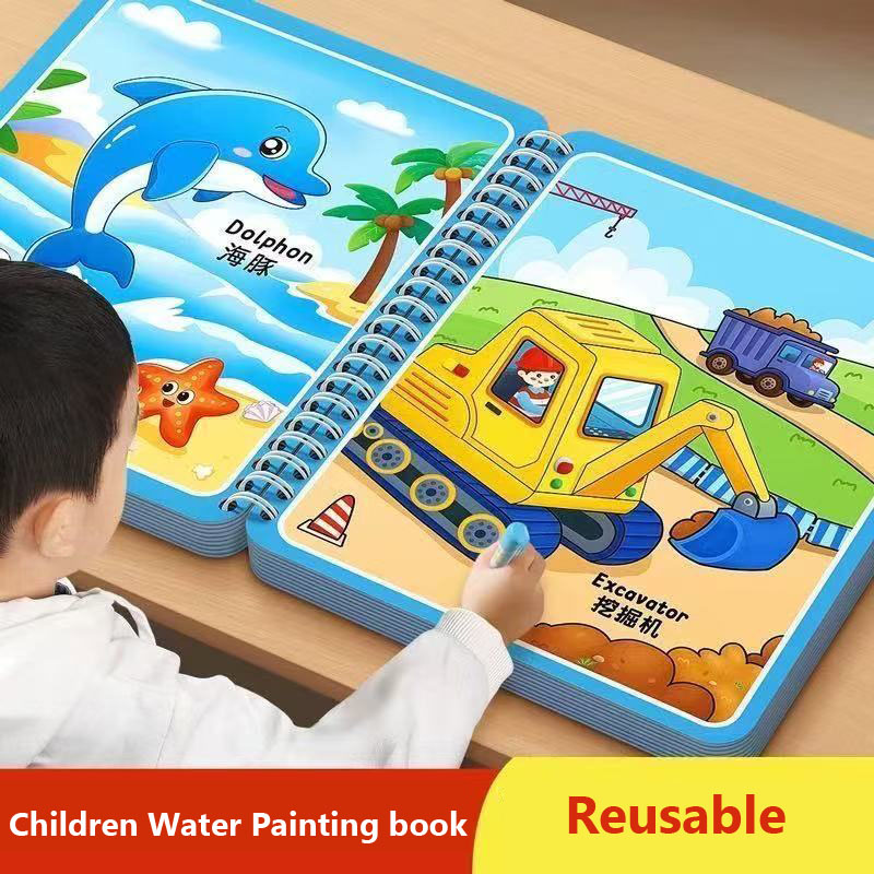Reusable Water Magic Coloring Book - Buku Gambar Air Ajaib Mainan Lukisan