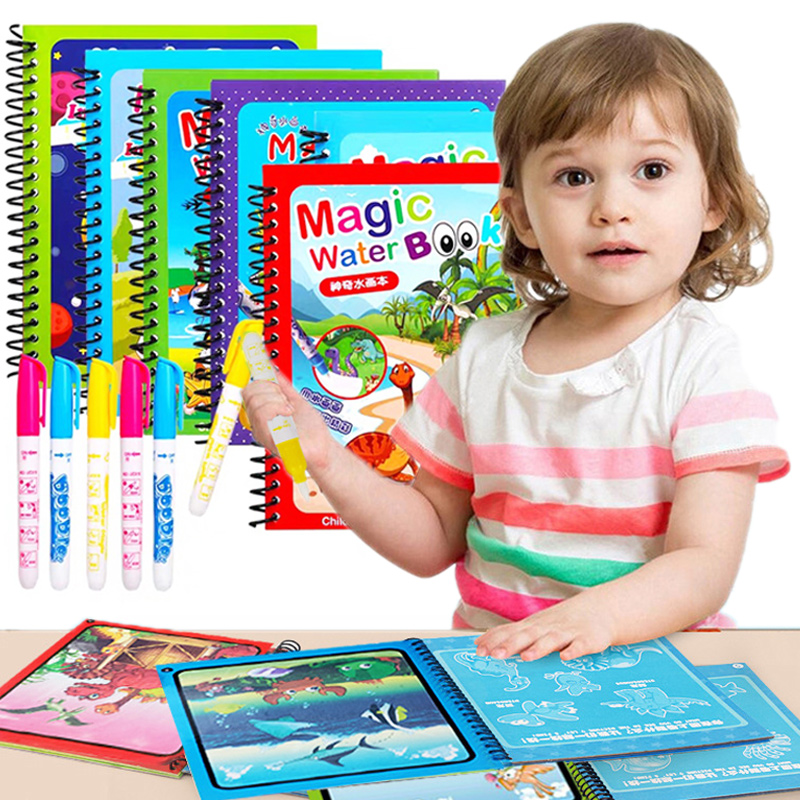 Reusable Water Magic Coloring Book - Mainan Montessori Buku Mewarnai Dapat Digunakan