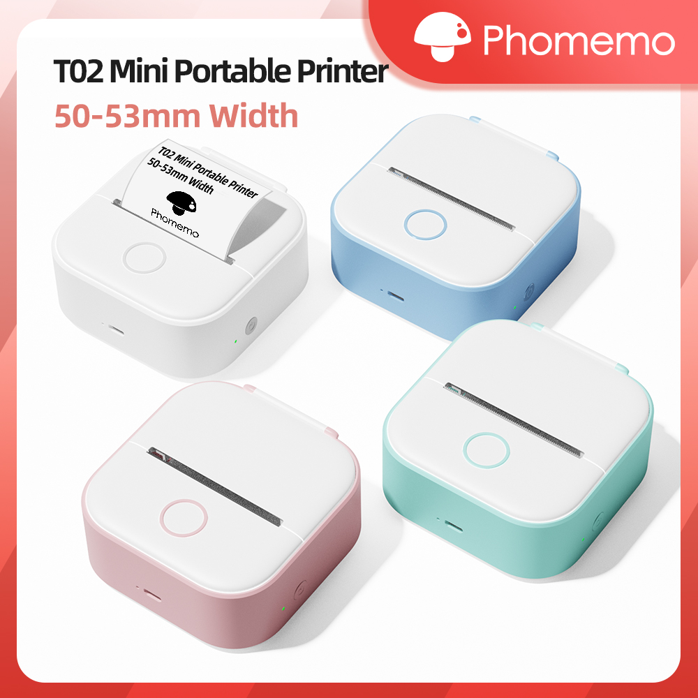 Mini Pocket Thermal Printer Paper Roll - Phomemo T02 Printer termal saku nirkabel