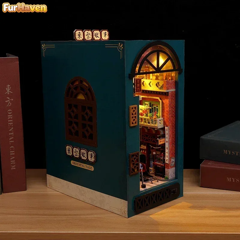 Diy Wooden Book Nook Kit Shelf Insert - Rak Buku Kayu DIY Tema Dongeng