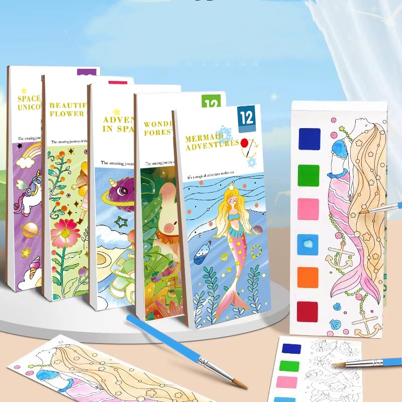 Reusable Water Magic Coloring Book - Bview Art Magic Buku Mewarnai Diaktifkan