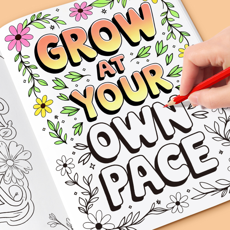 Adult Coloring Book Stress Relief - 32 Halaman Buku Mewarnai Kesehatan Mental