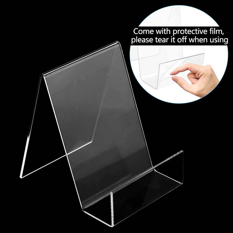 Clear Acrylic Book Stand Holder - 1 Buah Tempat Pajangan Buku Akrilik