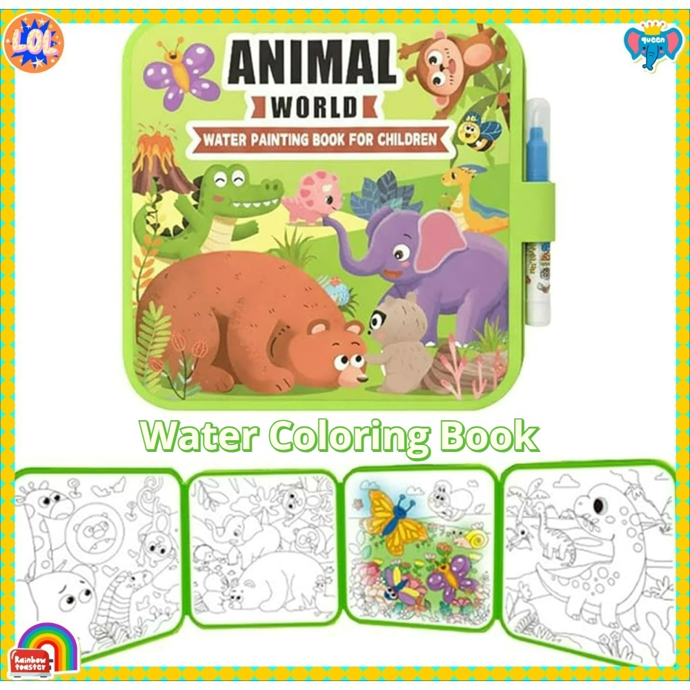 Reusable Water Magic Coloring Book - Set Buku Mewarnai Air Ajaib dengan