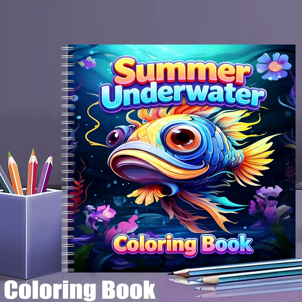 Adult Coloring Book Stress Relief - Buku Mewarnai Bawah Air Musim Panas