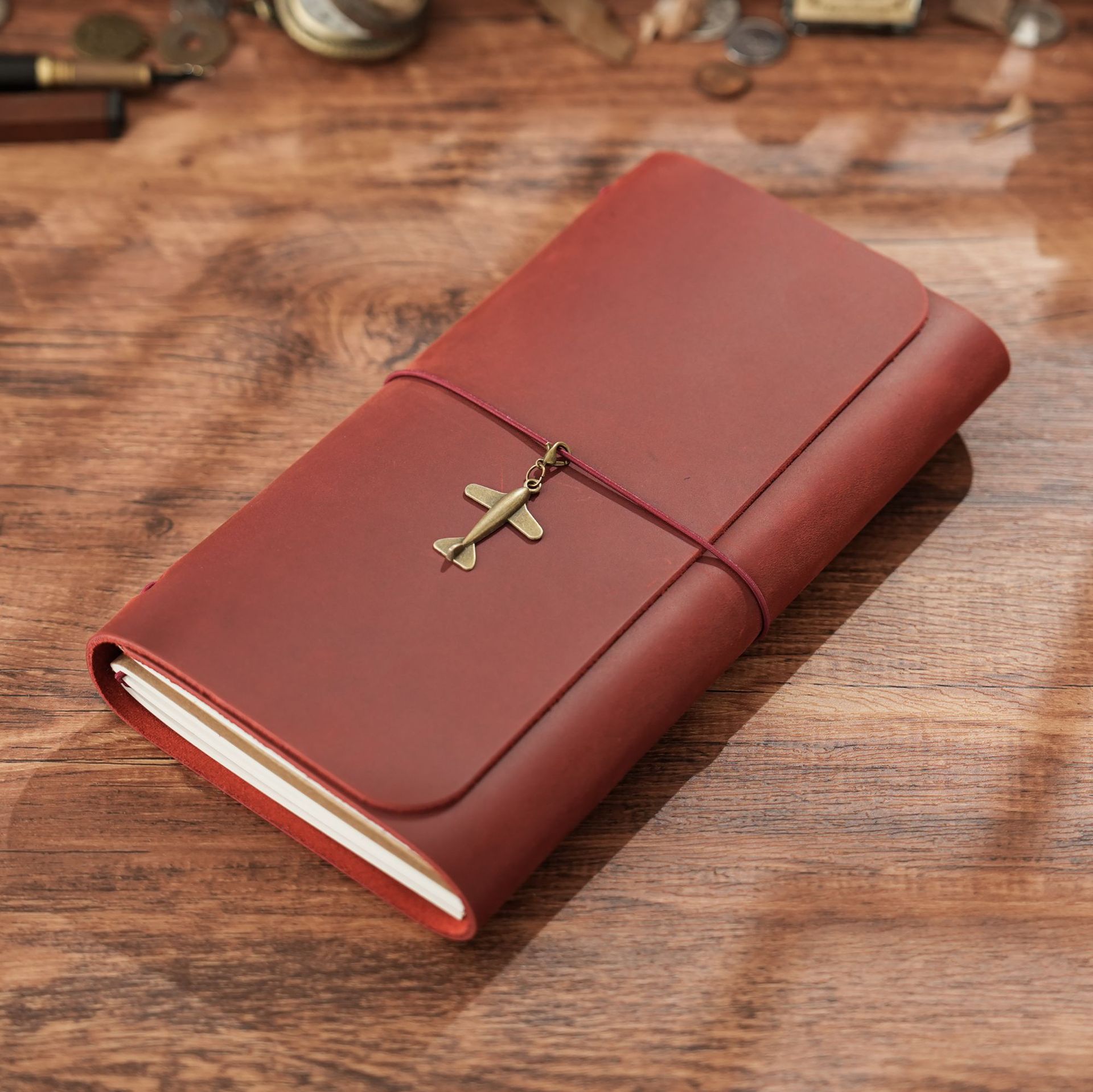 Vintage Leather Journal Notebook - Buku Catatan Perjalanan Lipat Tiga TN
