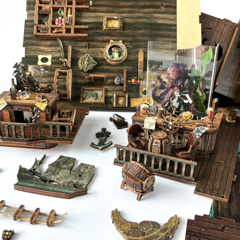 Diy Wooden Book Nook Kit Shelf Insert - Miniatur DIY Kayu Kit Model Sisipan