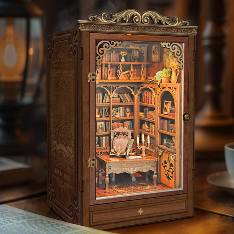 Diy Wooden Book Nook Kit Shelf Insert - DIY Buku Sudut Rak Masukkan Buku