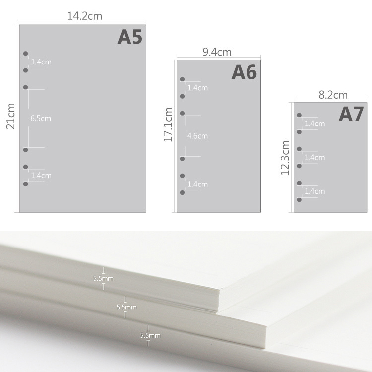 A5 Spiral Dotted Grid Notebook - A5 A6A7 45 Lembar Isi Ulang
