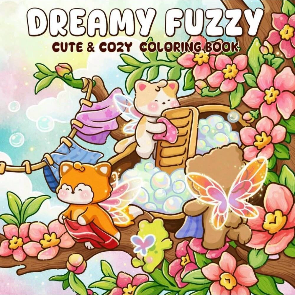 Adult Coloring Book Stress Relief - Buku Mewarnai Dewasa yang Menggemaskan, Lembut,