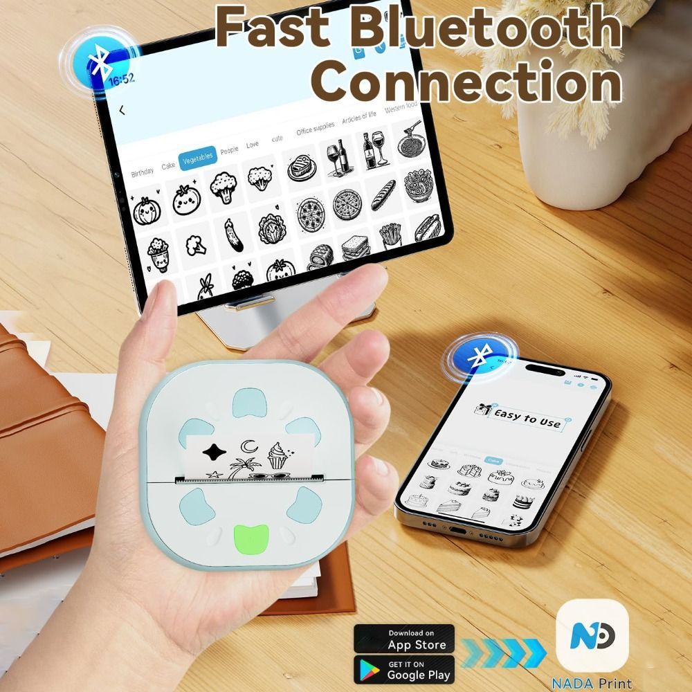 Mini Pocket Thermal Printer Paper Roll - Printer Stiker Mini Pencetakan Tanpa Tinta