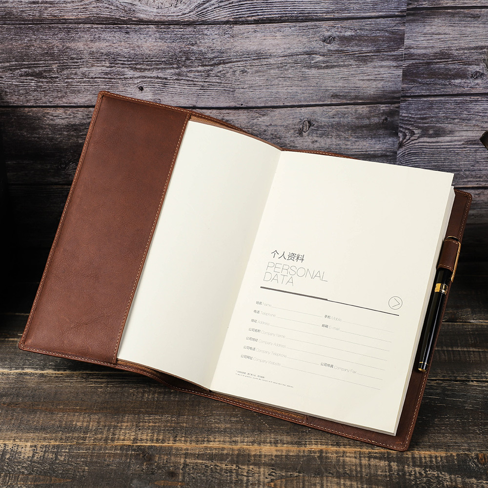 Stationery Books - Pelindung lengan Buku kulit asli Retro