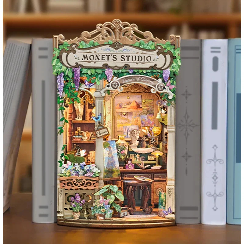 Rak Buku Studio Monet dari Kay - Diy Wooden Book Nook Kit Shelf Insert ulasan dan harga
