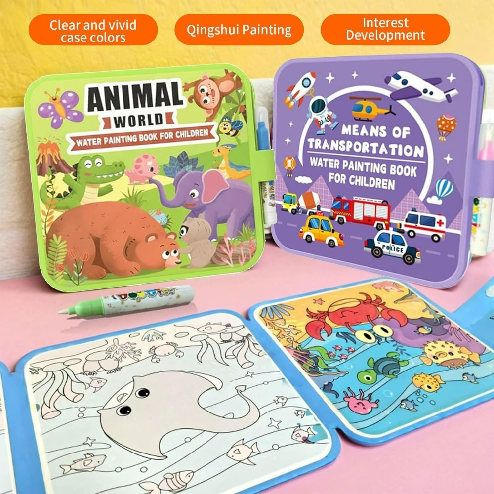Set Buku Mewarnai Air Ajaib de - Reusable Water Magic Coloring Book ulasan dan harga