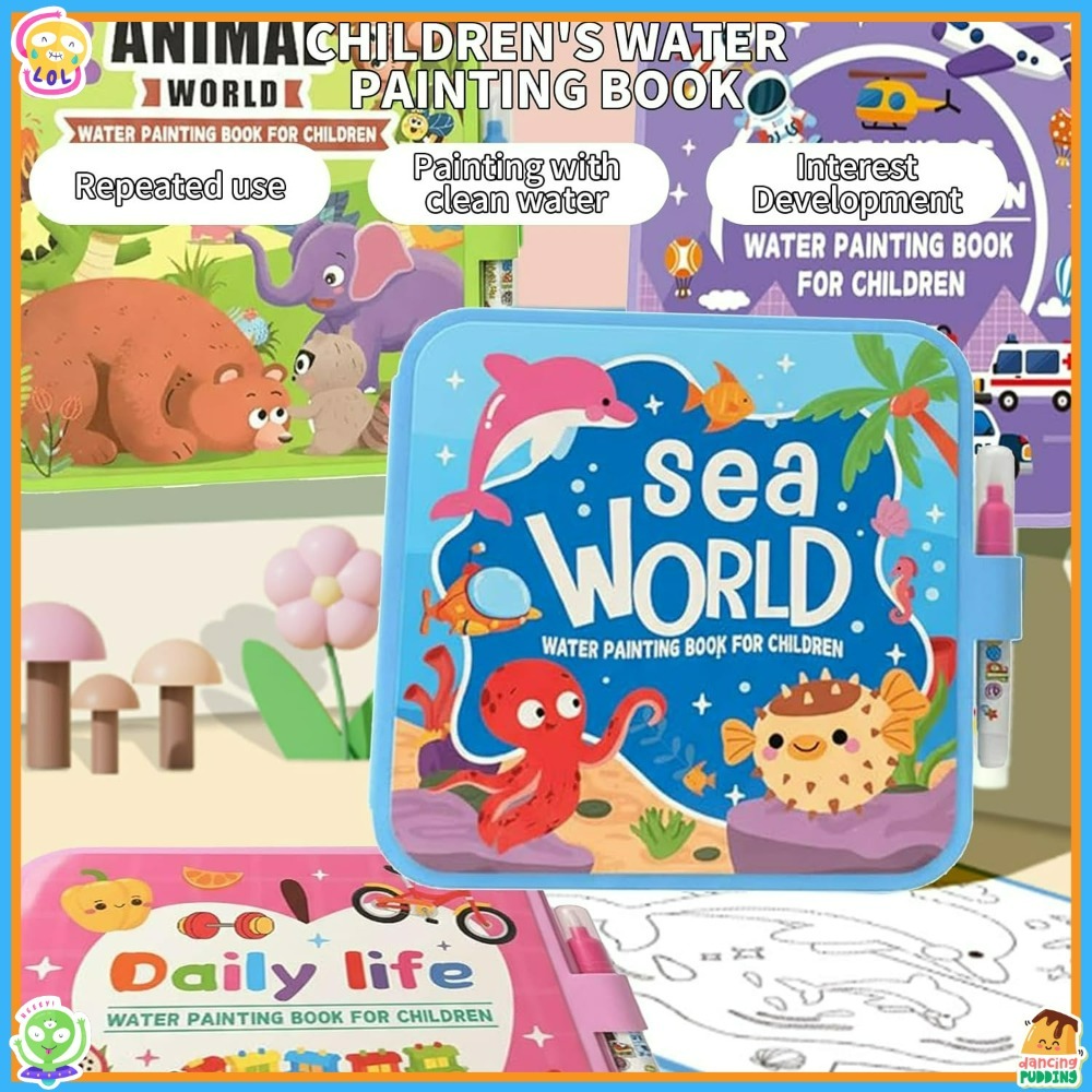 Set Buku Mewarnai Air Ajaib de - Reusable Water Magic Coloring Book ulasan dan harga