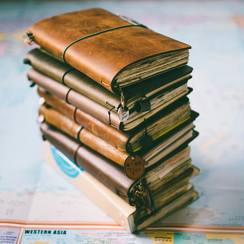 Sampul Kulit Retro Rusak Catat - Vintage Leather Journal Notebook ulasan dan harga
