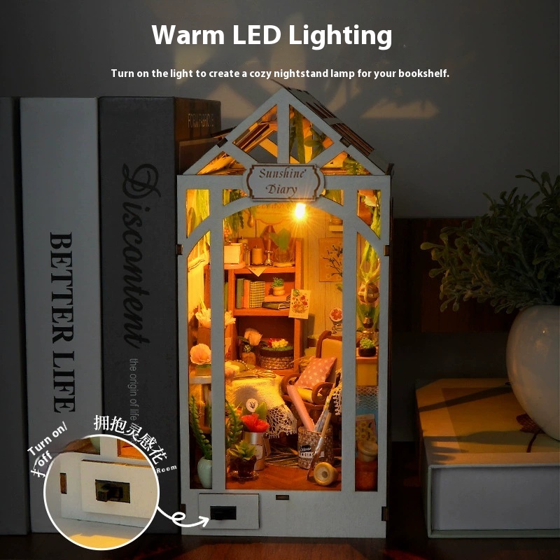 Kit Rak Buku Miniatur Kayu DIY - Diy Wooden Book Nook Kit Shelf Insert ulasan dan harga