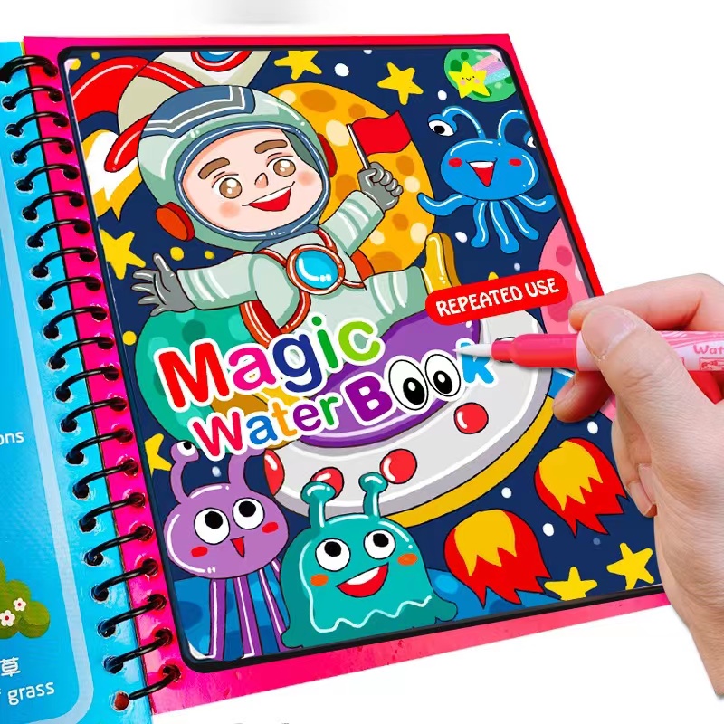 1 buah buku ajaib gambar air m - Reusable Water Magic Coloring Book ulasan dan harga
