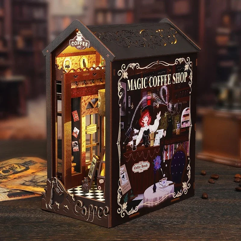 Kit Rak Buku DIY, Miniatur Ked - Diy Wooden Book Nook Kit Shelf Insert ulasan dan harga