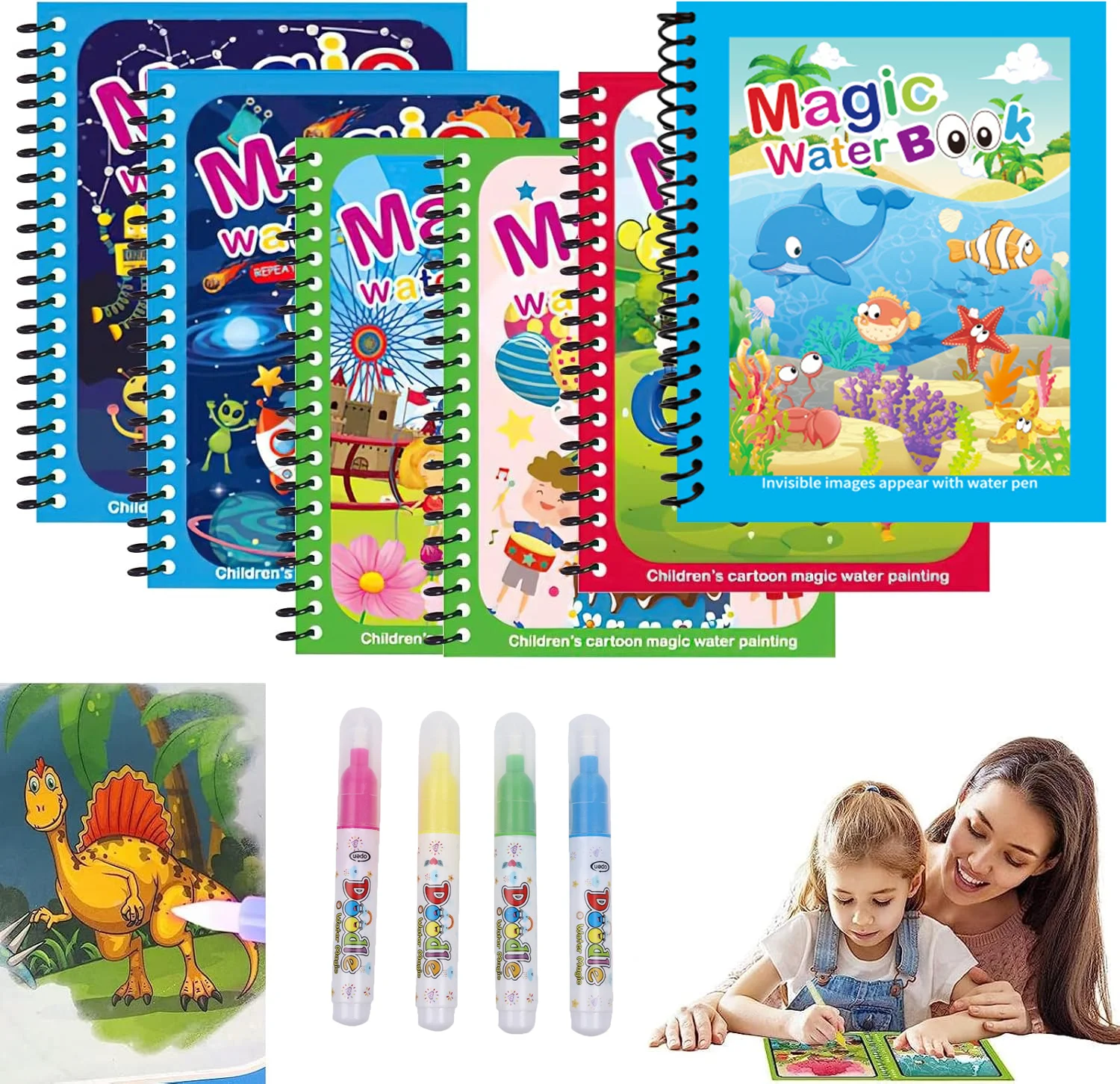 Buku Mewarnai Air yang Dapat D - Reusable Water Magic Coloring Book ulasan dan harga