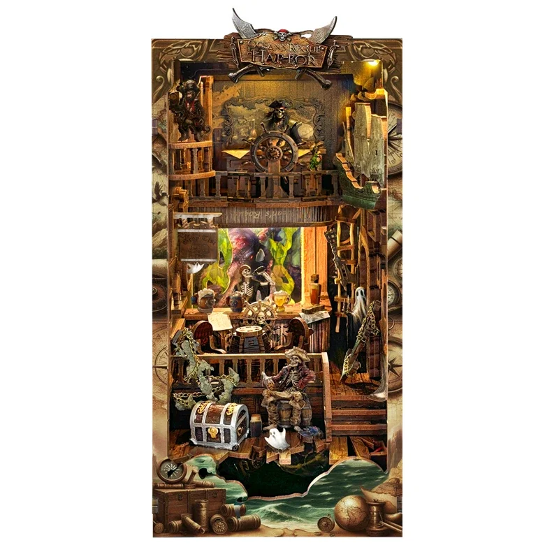 Miniatur DIY Kayu Kit Model Si - Diy Wooden Book Nook Kit Shelf Insert ulasan dan harga