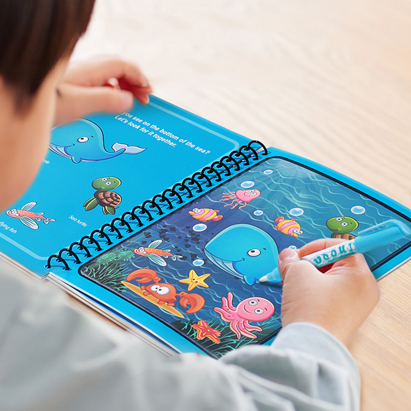 Buku Air Ajaib dengan Pena Buk - Reusable Water Magic Coloring Book ulasan dan harga