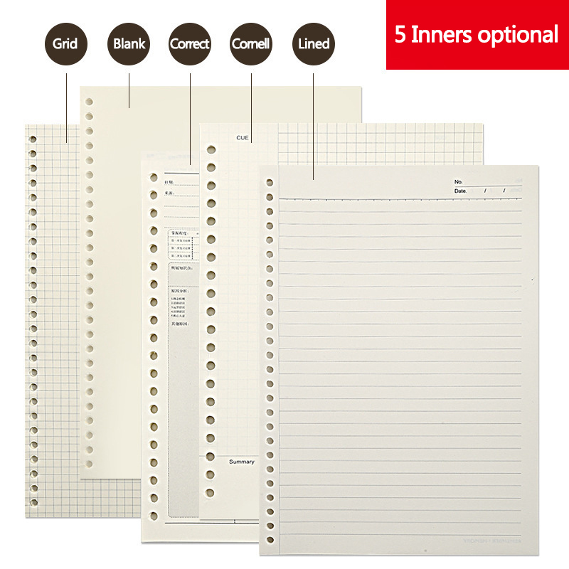 A5 B5 20 Lubang Loose Leaf Isi - A5 Spiral Dotted Grid Notebook ulasan dan harga