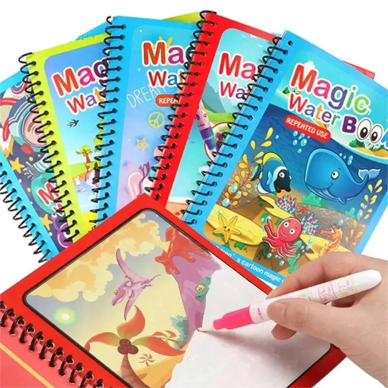 1 Buku + 1 Pena Buku Mewarnai  - Reusable Water Magic Coloring Book ulasan dan harga
