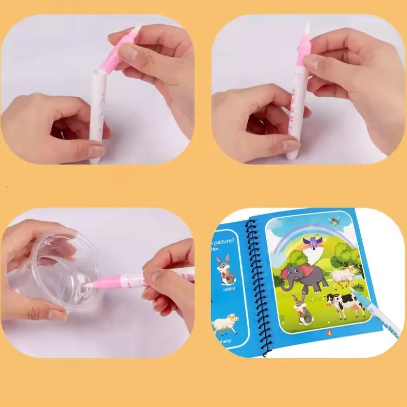 1 Buku + 1 Pena Buku Mewarnai  - Reusable Water Magic Coloring Book ulasan dan harga