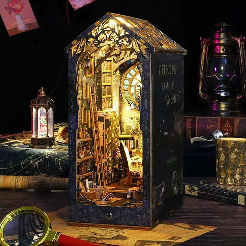 Rak Buku Miniatur Kayu DIY Ret - Diy Wooden Book Nook Kit Shelf Insert ulasan dan harga