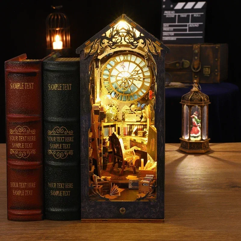 Rak Buku Miniatur Kayu DIY Ret - Diy Wooden Book Nook Kit Shelf Insert ulasan dan harga