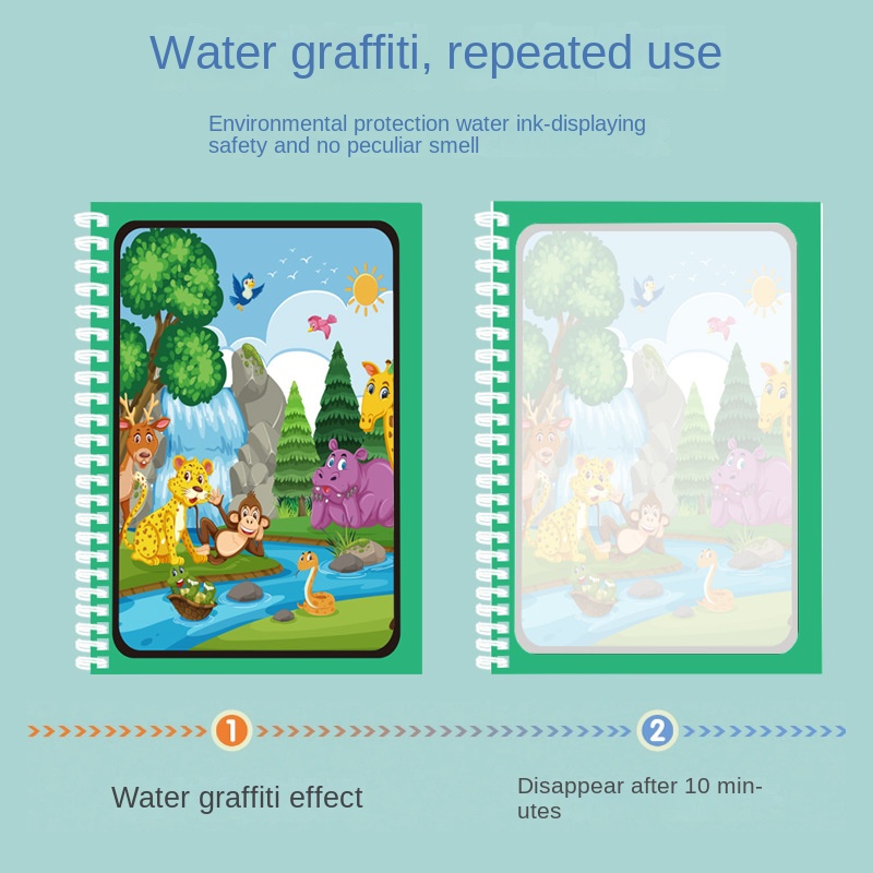Buku gambar air ajaib anak-ana - Reusable Water Magic Coloring Book ulasan dan harga