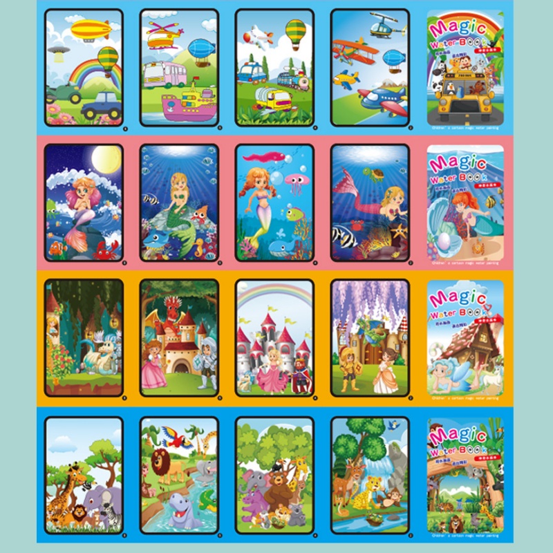 Buku gambar air ajaib anak-ana - Reusable Water Magic Coloring Book ulasan dan harga